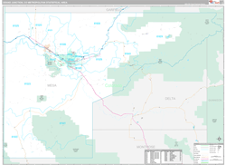Grand Junction Metro Area Wall Map Premium Style 2024